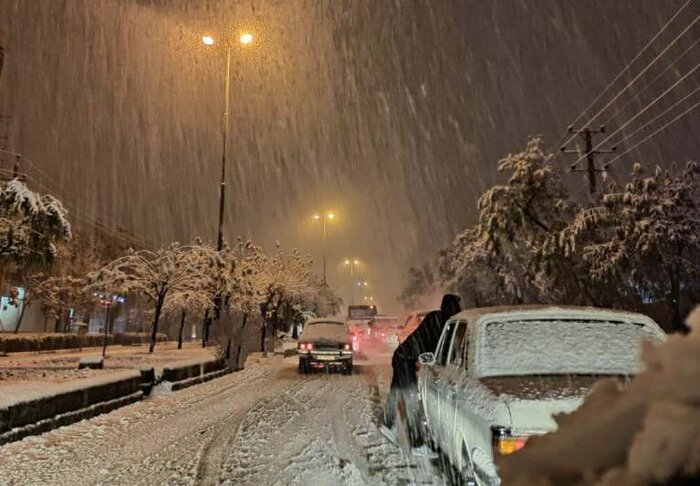 بارش برف چهره سقز را زمستانی کرد