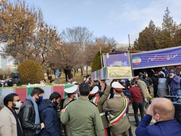 پیکر مطهر شهدای گمنام در دانشگاه فرهنگیان کردستان تشییع شد