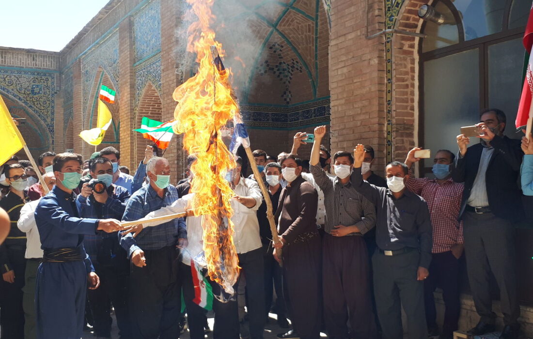 مردم سنندج جنایات رژیم صهیونیستی را محکوم کردند