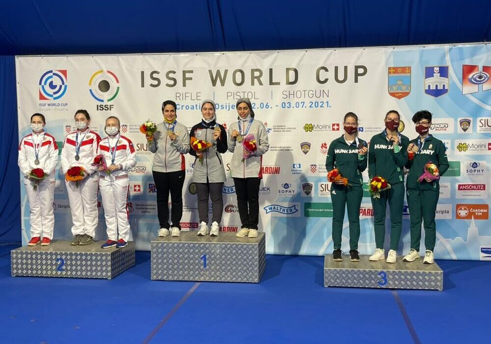 تیم تفنگ بادی زنان ایران به مدال طلا رسید/ تپانچه مردان برنز گرفت