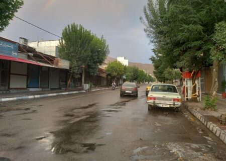 آبگرفتگی معابر و باران تابستانی در شهر مرزی بانه