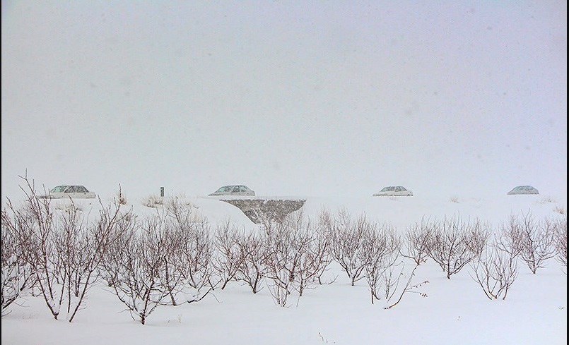 بارش برف بهاری مسافران نوروزی کردستان را غافلگیر کرد