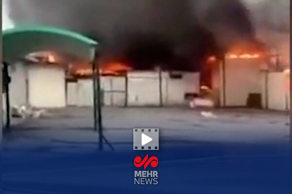 آتش سوزی گسترده در بازار روز سلیمانیه عراق