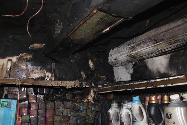 آتش سوزی یک سوپرمارکت در میدان آرژانتین