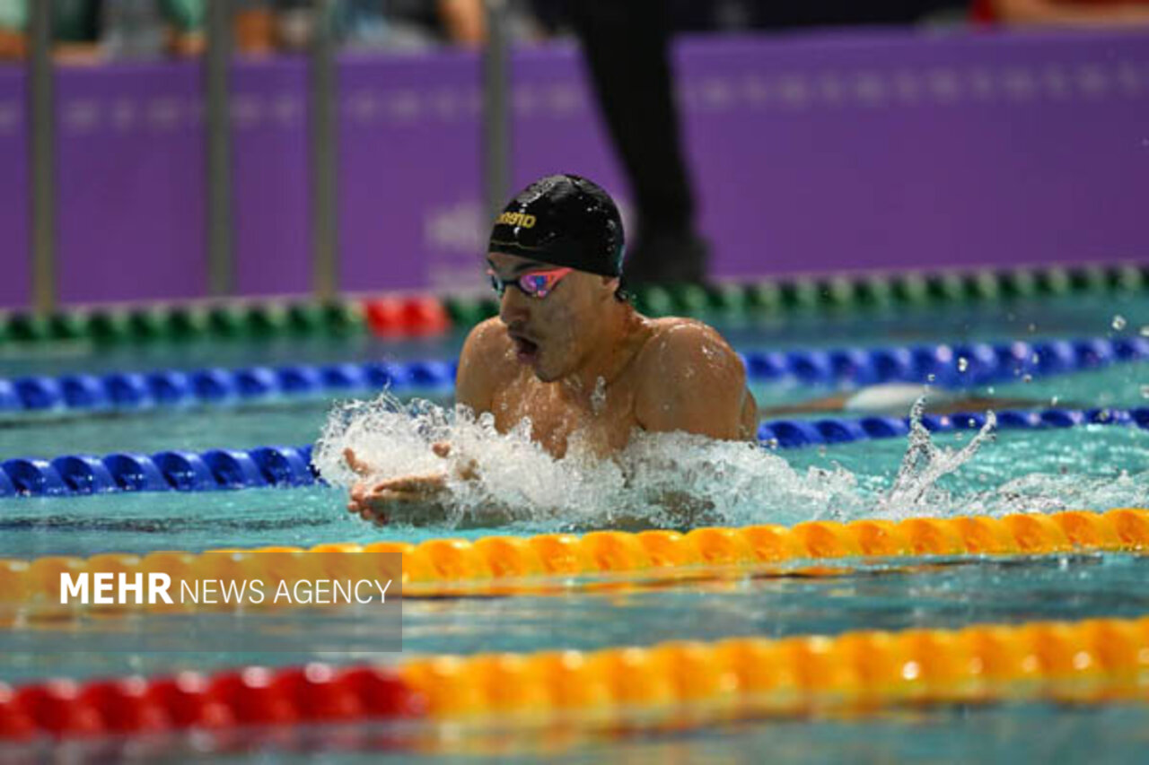 آراد مهدیزاده به مقام پنجم ۲۰۰ متر قورباغه رسید