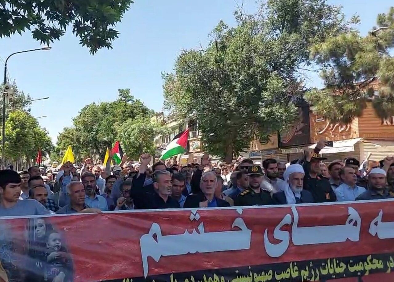 آغاز راهپیمایی «جمعه خشم» در سنندج؛ فریاد حمایت از مردم غزه