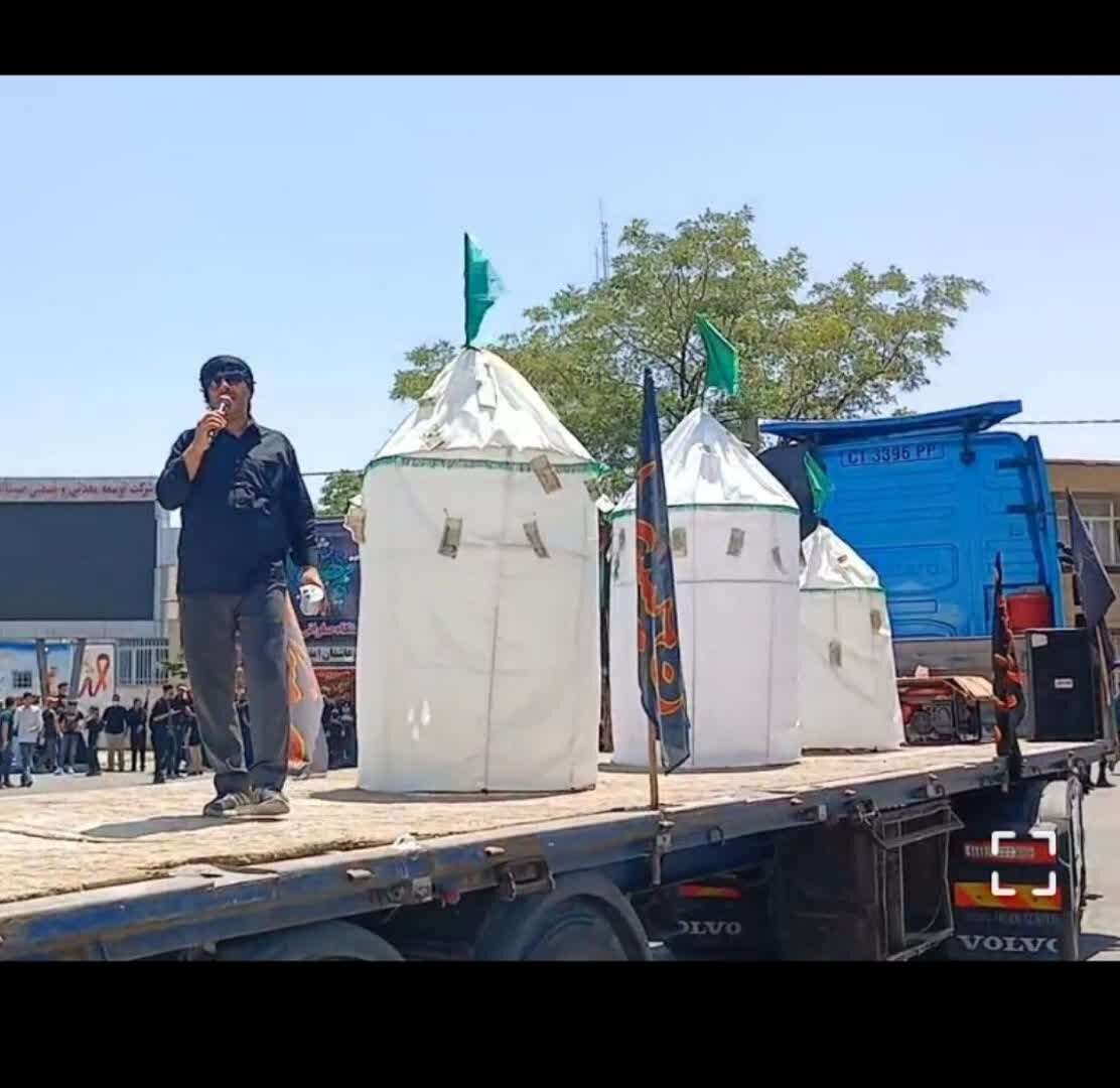 آماده سازی خیمه های عاشورایی برای مراسم گل گیران حسینی دربیجار