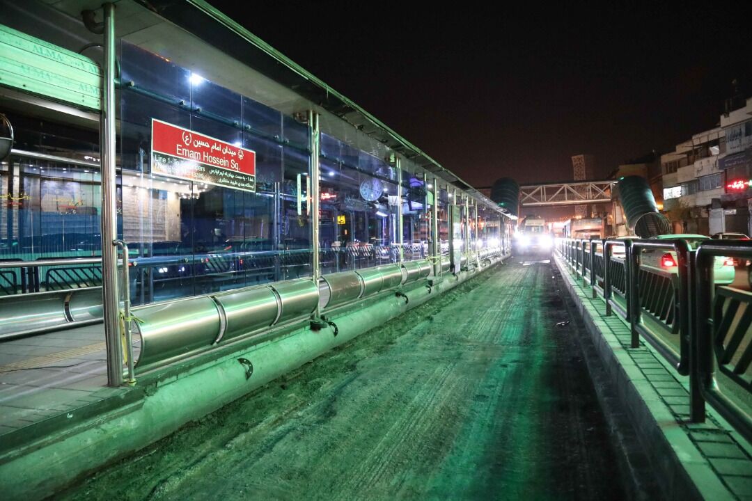 اجرای روسازی بتنی در ۷ ایستگاه پرتردد اتوبوسرانی تهران