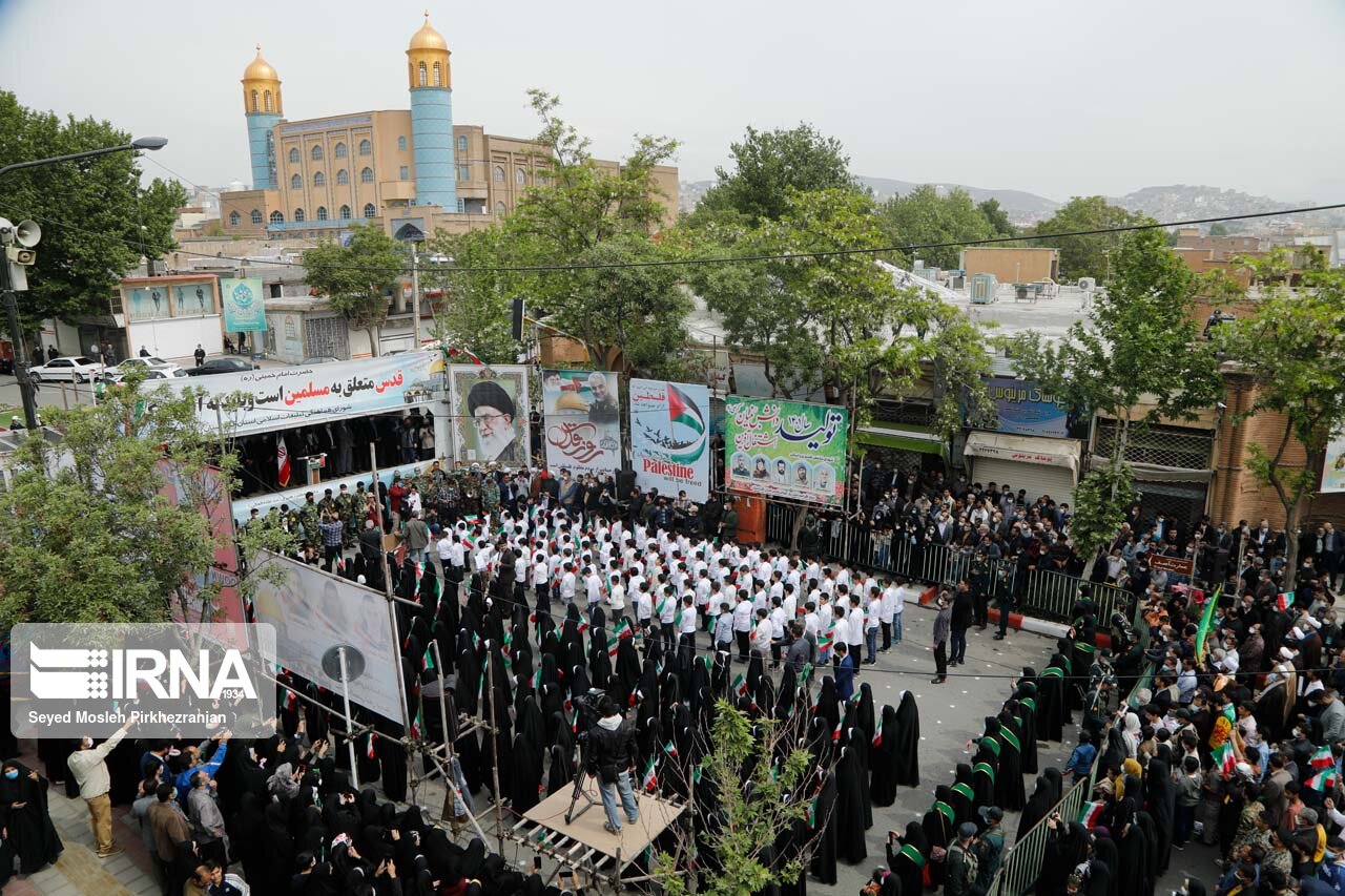 استقبال مردم روزه دار سنندج از روز جهانی قدس