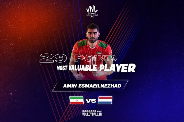 اسماعیلنژاد امتیازآورترین بازیکن ایران برابر هلند