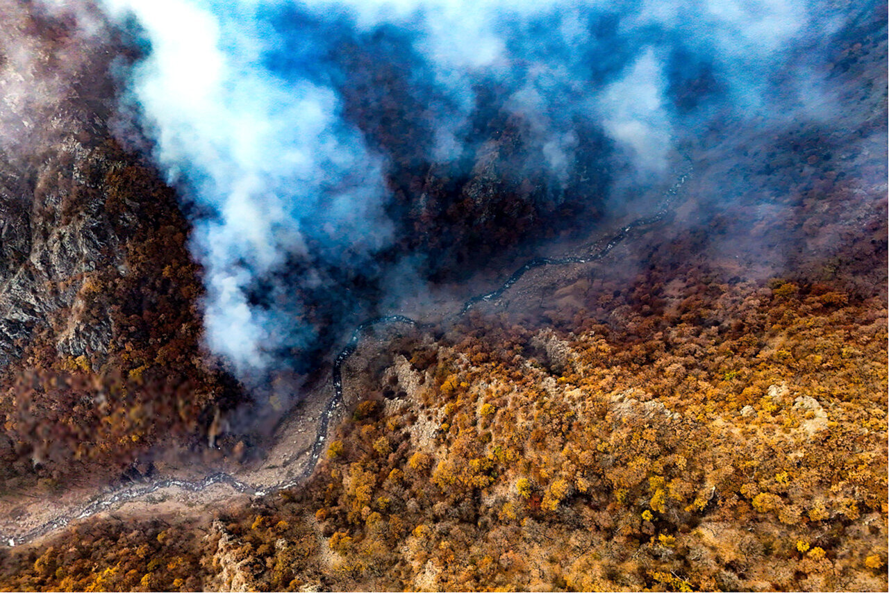 اعزام گسترده نیروی امدادی برای مهار آتش‌سوزی جنگل‌های دیزمار