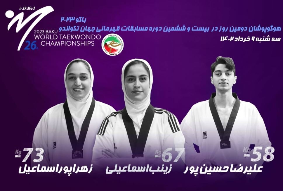 اعلام حریفان تکواندوکاران ایران در روز دوم مسابقات قهرمانی
جهان
