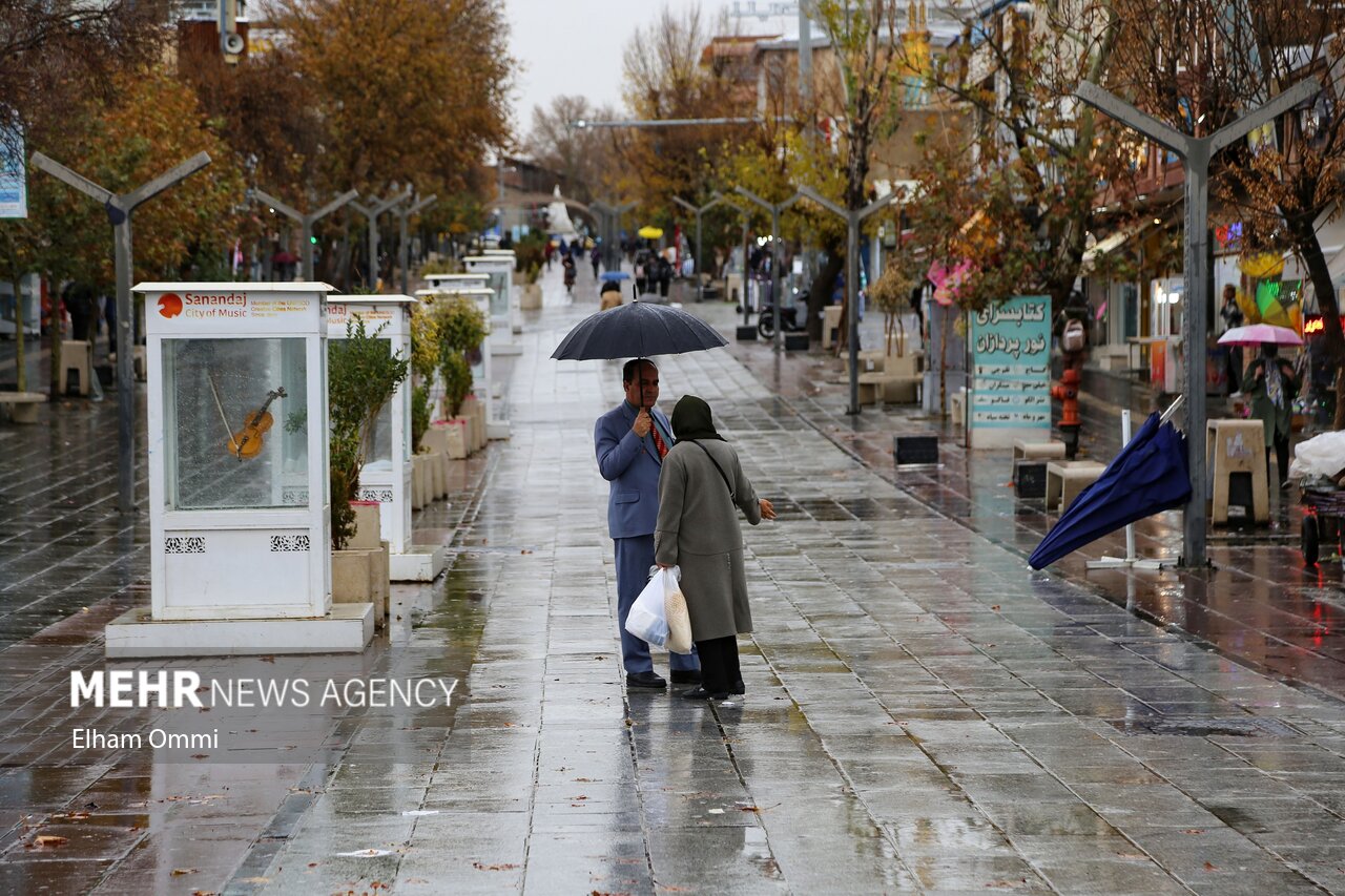 باران پاییزی در سنندج