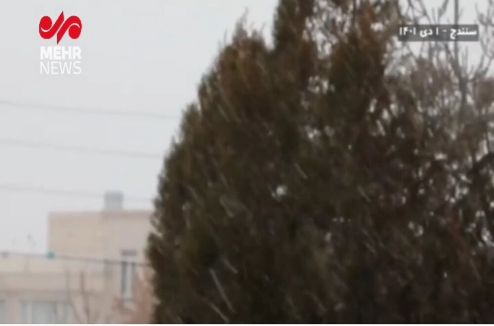 بارش اولین برف زمستانی در سنندج