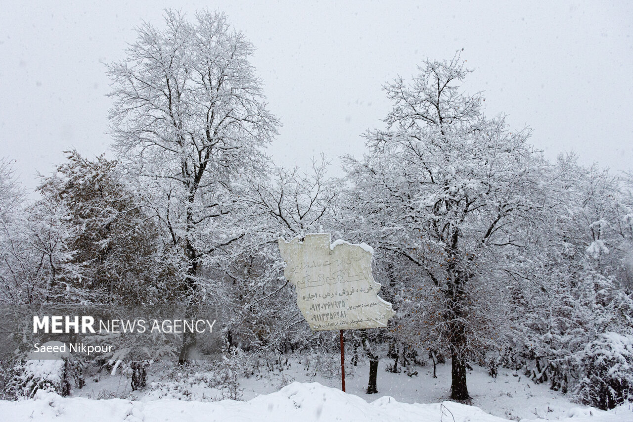 بارش برف پاییزی روستاهای سلماس را سفیدپوش کرد