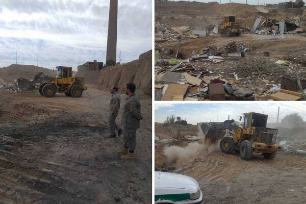 تخریب کورههای زغالگیری آلاینده غیر مجاز در اسلامشهر