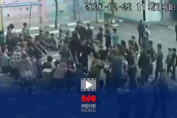 تصاویر دوربین مداربسته از حمله وحشیانه موشکی به مدرسه‌ای در قزوین