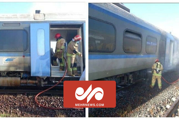 تصاویری از آتش سوزی در قطار شهری ورامین – تهران
