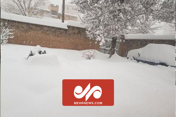 تصاویری از بارش سنگین برف در همدان‌