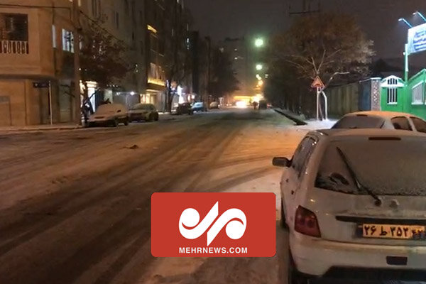 تصاویری از بارش شبانه برف در مشهد