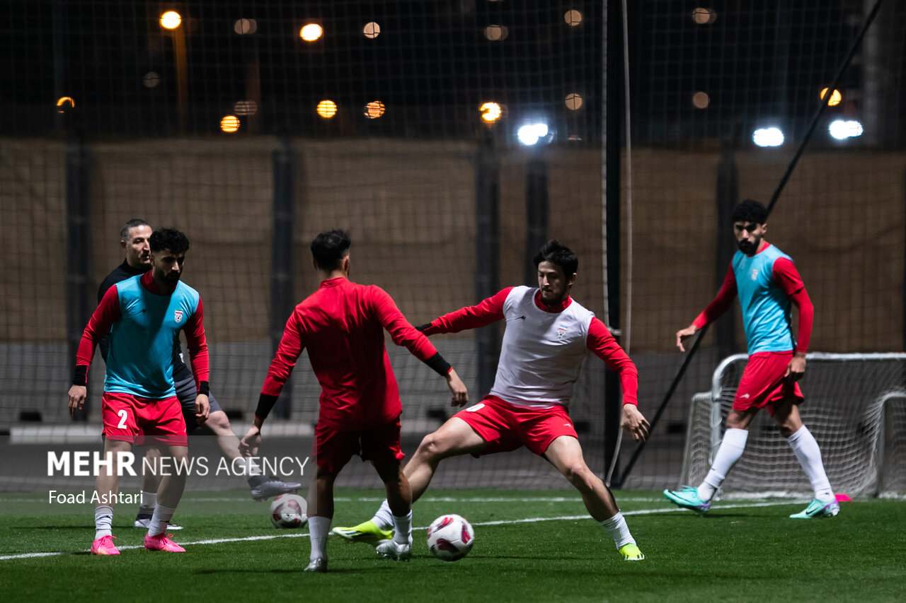 تمرین تیم ملی ایران پیش از مصاف با تیم ملی هنگ‌کنگ
