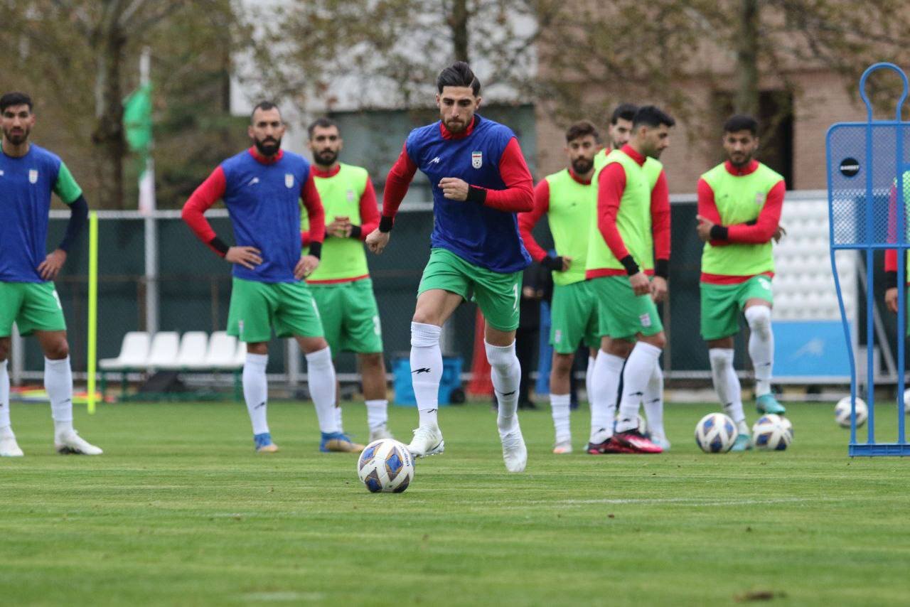 تمرین گلزنی ملی پوشان ایران قبل از دیدار با روسیه