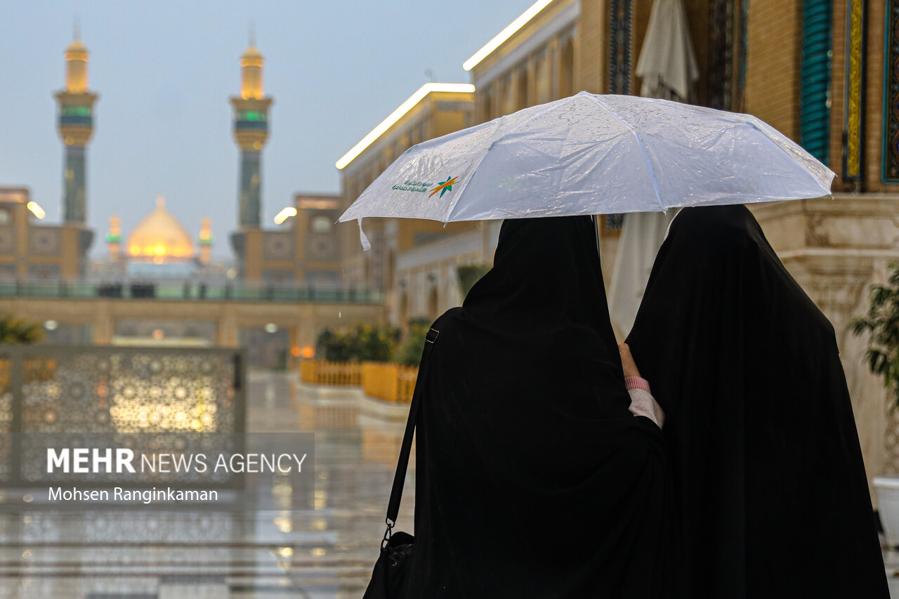 حال و هوای بارانی شهر نجف اشرف