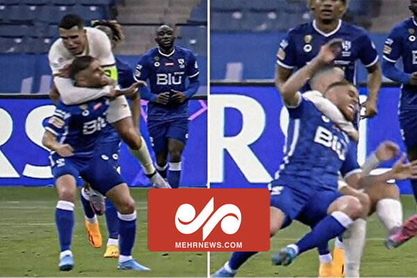 حرکت خشن رونالدو در بازی الهلال-النصر