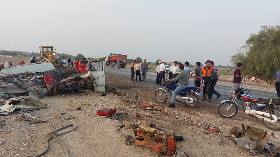 دلیل وقوع حادثه مرگبار شوشتر انحراف به چپ مینی بوس بود