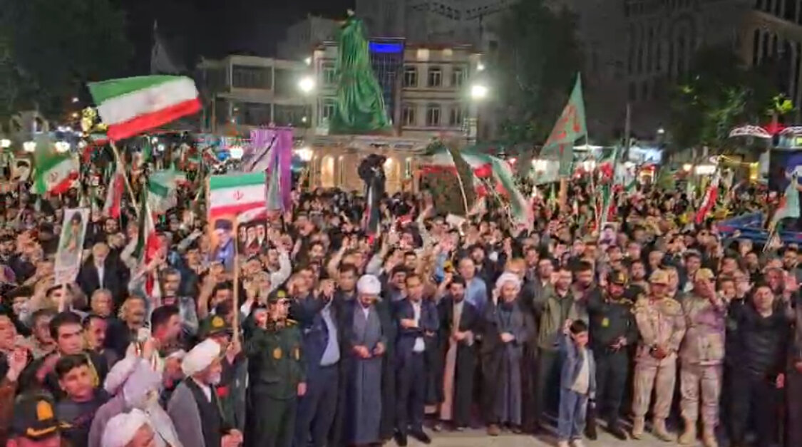 طنین نوای «یا حیدر» در تجمع شبانه خوی