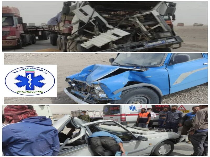 طوفان شن در کرمان، انسداد جاده و تصادف مرگبار