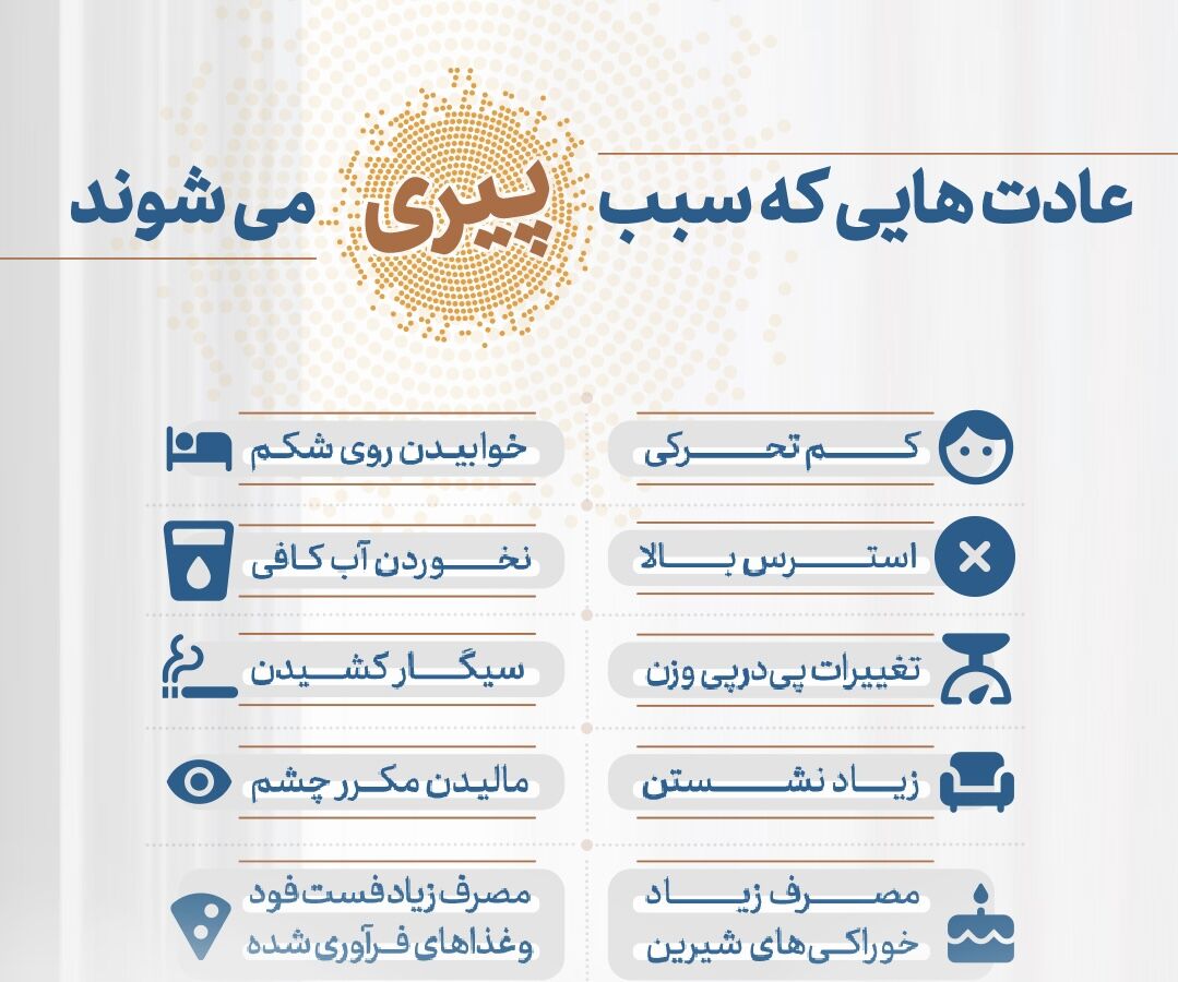 عادتهایی که سبب پیری میشوند