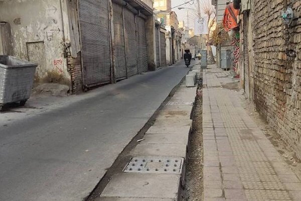 عملیات احداث نهر و مرمت پیاده‌روی ضلع شمال خیابانشیرازی