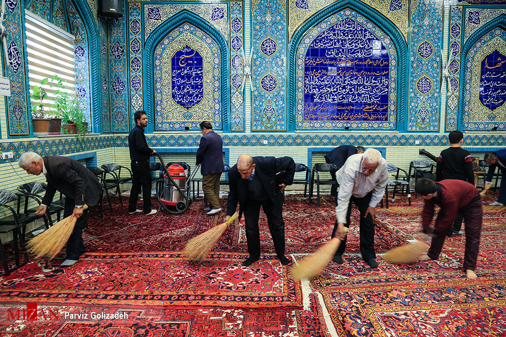 غبار روبی مساجد مقدمه مهمانی خدا/ سمنانی‌ها دست به‌کارشدند
