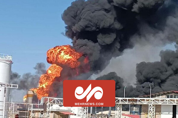 فیلم لحظه انفجار مخازن در پالایشگاه هیدروکربن بیرجند