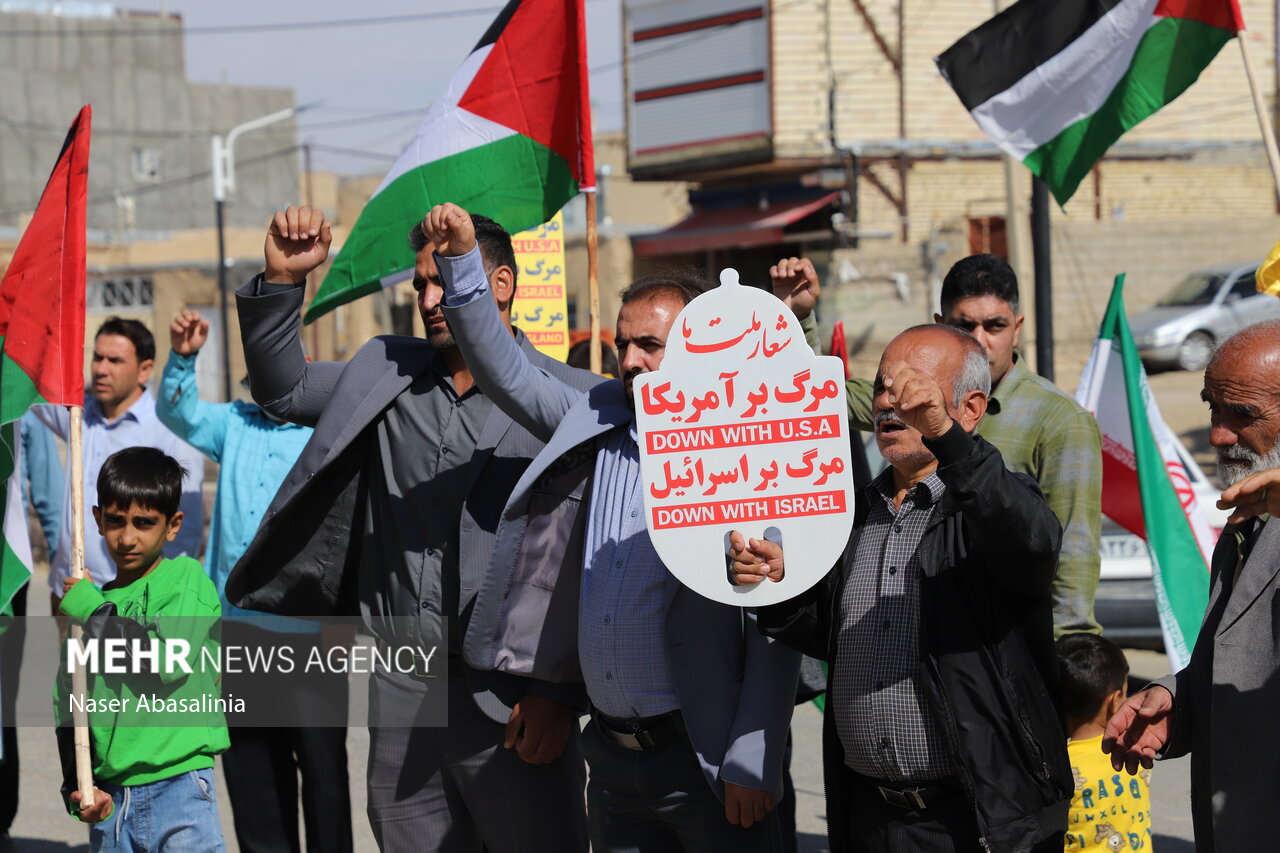محکومیت نسل کشی ملت فلسطین توسط مردم شهر «توپ آغاج»