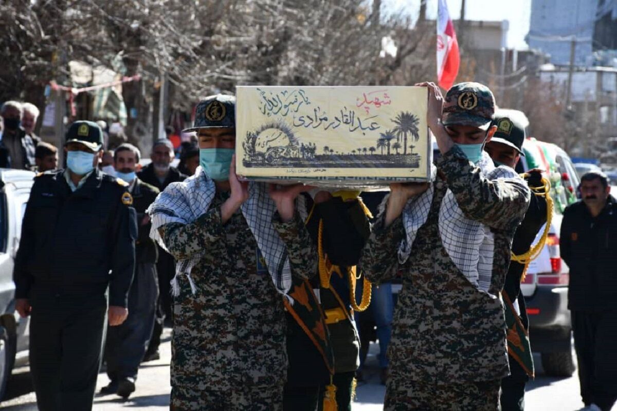 مراسم تشییع پیکر شهید تازه تفحص شده عبدالقادر مرادی در دیواندره