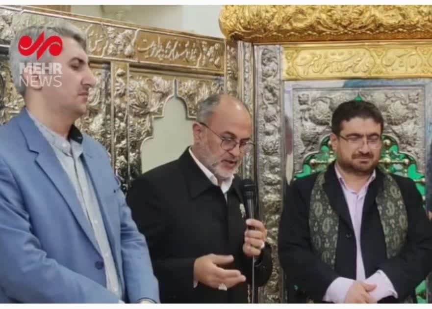 نوحه‌خوانی خادمان رضوی در سوگ شهید خدمت