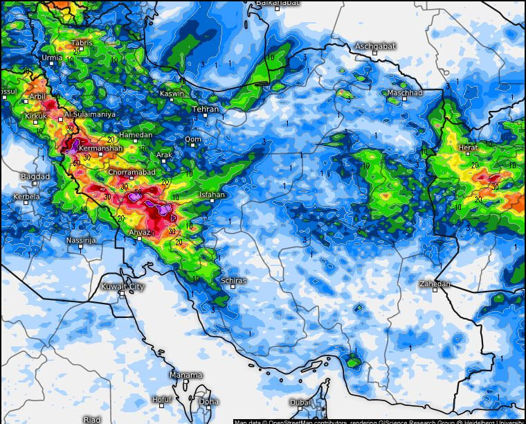 هشدار تشدید بارشها و سیل به ۱۶ استان کشور+ فیلم