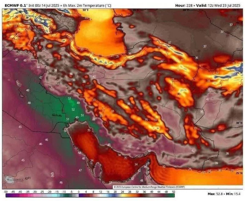 هشدار هواشناسی؛ تداوم گرمای شدید و بی‌سابقه تابستان در ۸ استان