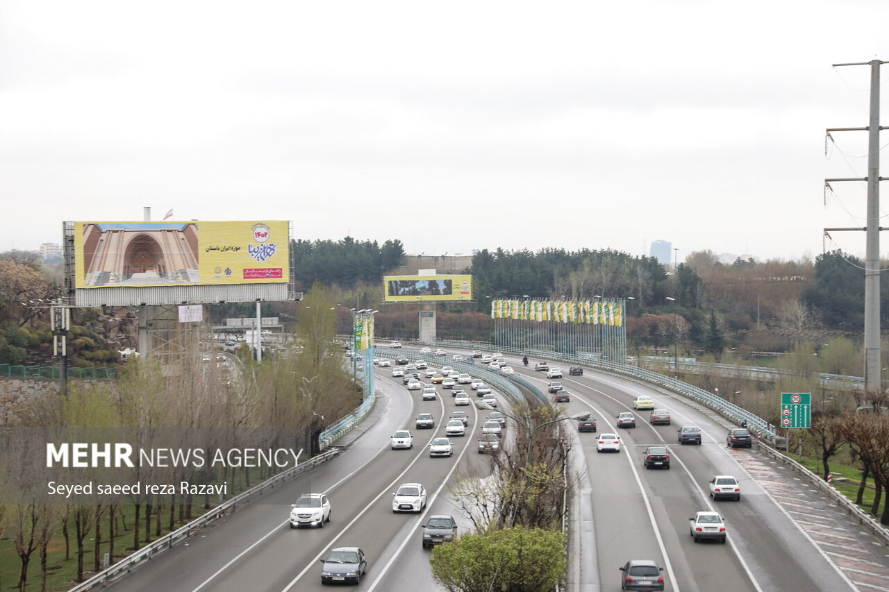 وضعیت ترافیکی معابر بزرگراهی تهران