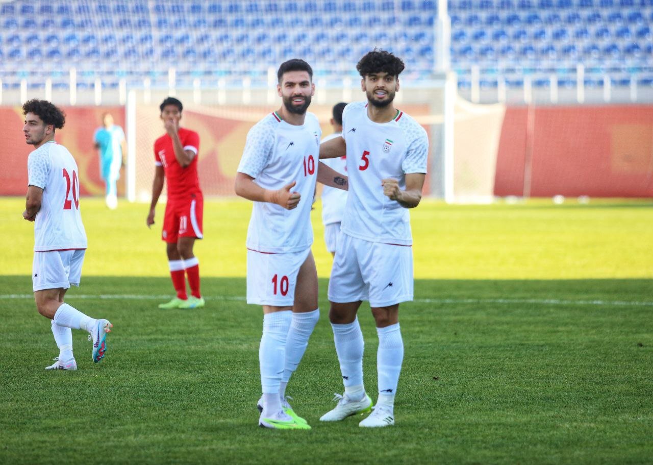 پیروزی تیم فوتبال امید ایران برابر هنگ کنگ در نیمه
اول