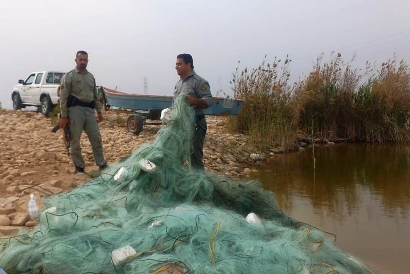 گروه صیادان شاهمیگو در محدوده سد خَمیران دستگیر شدند