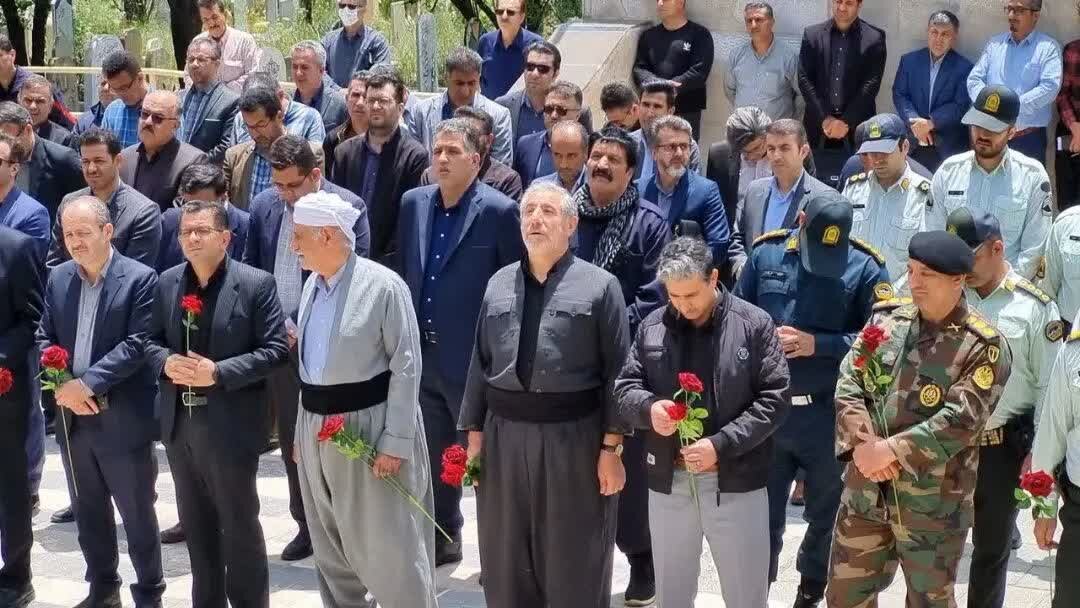 گلباران تمثال شهید آیت‌الله رییسی در سقز