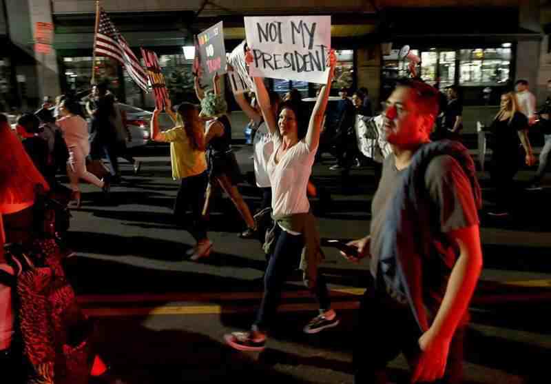 تظاهرات علیه نتایج انتخابات در چه‌تعداد از شهرها و دانشگاه‌های آمریکا برگزار شد