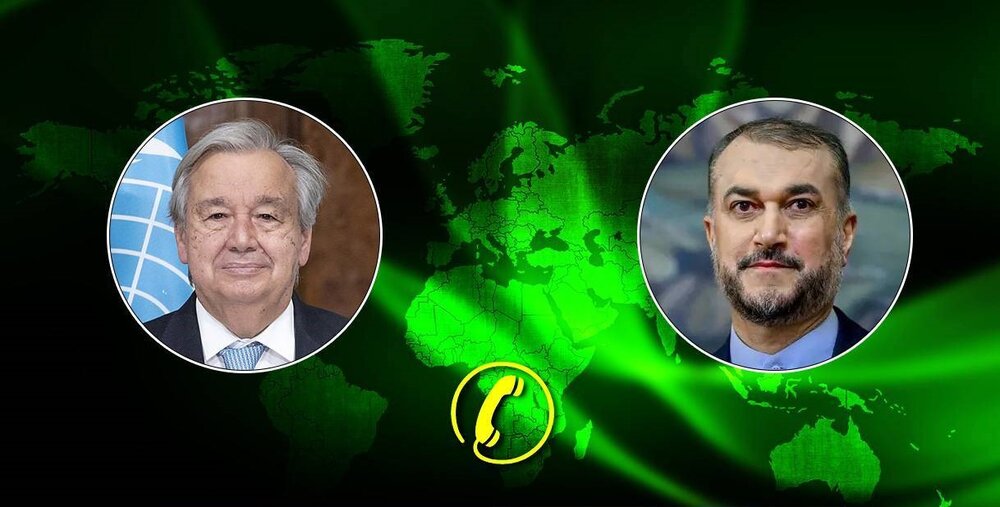 گفتگوی تلفنی وزیر امور خارجه کشورمان با دبیرکل سازمان ملل
متحد