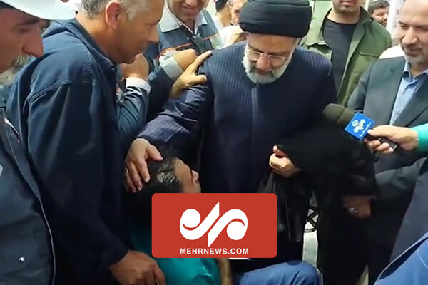 دلجویی رئیس‌جمهور از کارگری که هنگام ساخت سد چمشیر آسیب
دید