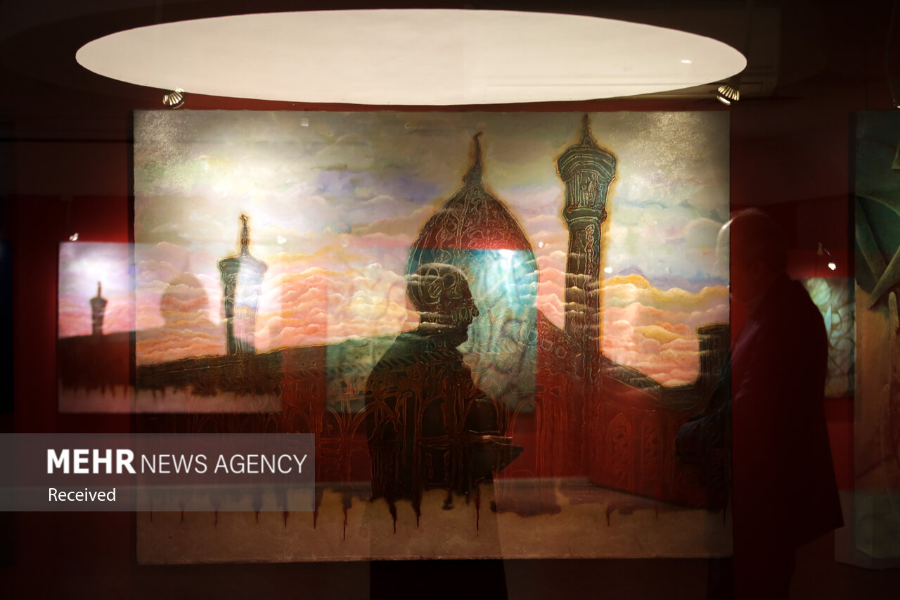 نمایشگاه نقاشی خط «شاهچراغ» در مشهد